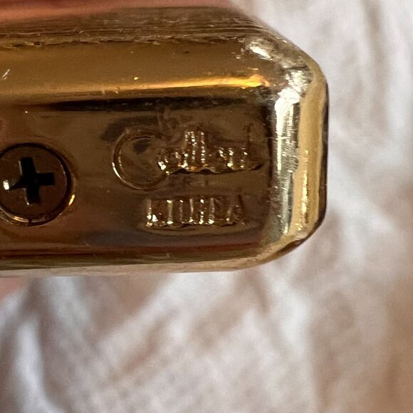 Vintage Colibri Lighter Intricate Gold & Brown Design Cigarette Case/Money Clip - Picture 8 of 13